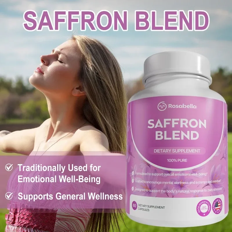 

Saffron Blend Supplement for Men & Women – Saffron, B6, Magnesium & Herbal Extract Capsules – Supports Mood, Focus & Clarity