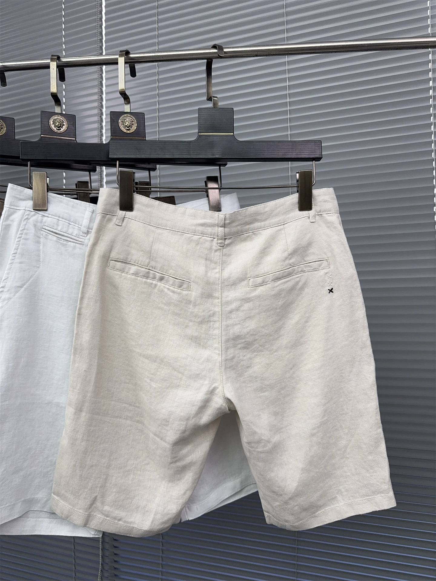 سروال كاجوال رجالي من الكتان من سفيب، ملمس بارد للصيف، قابل للتنفس، لون موحد، قصة ضيقة مستقيمة، شورت بطول خمسة أرباع