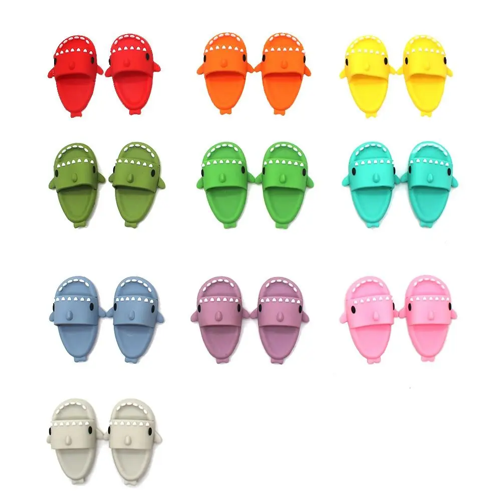 1 pair 1:12 Dollhouse Miniature Things Cute Shark Slippers Doll Shoes Suit For Ob11 1/12 Doll Gsc DOD, YMY Doll Accessories
