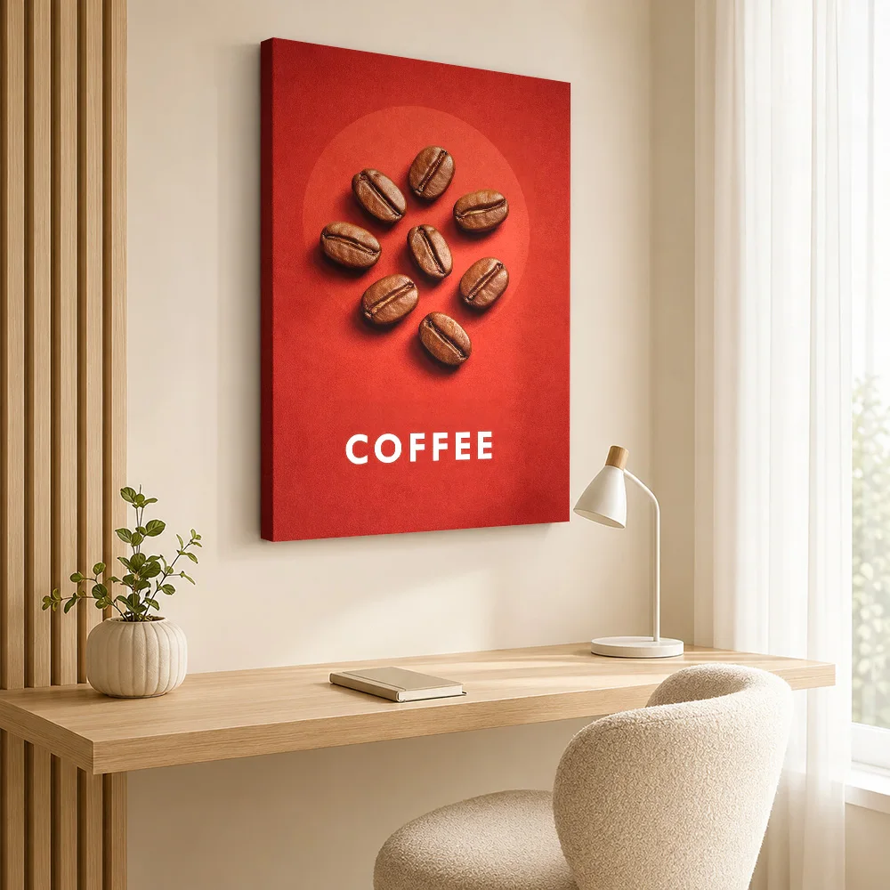Coffee Roasted Beans - Retro Concept Canvas Painting Poster Customized Modern Aesthetic Wall Art for Living Room Bedroom Decor