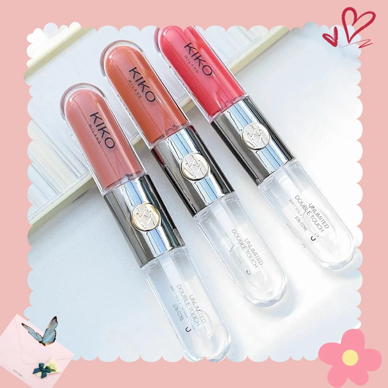 حار برأسين أحمر الشفاه مرآة شفافة ملمع الشفاه غير يتلاشى النفط مثير غنية ملمع الشفاه الحليب الشاي الفول لصق عارية ماكياج