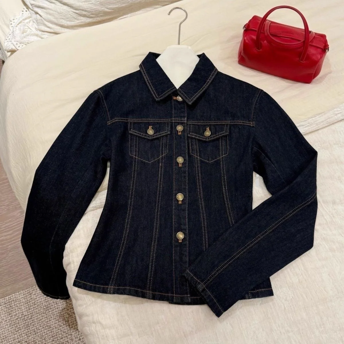 American Retro Washed Denim Jacket Spring Autumn 2026 New Women's Casual Loose Short Top Breathable Long Sleeve Shirt