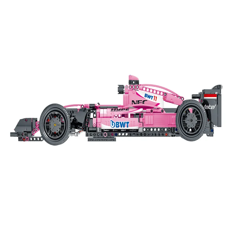 XMORK23005 Pink F1 Building Block Set 1:10 Remote Control F1 Power Building Block toy table top decoration Holiday gift 1116pcs