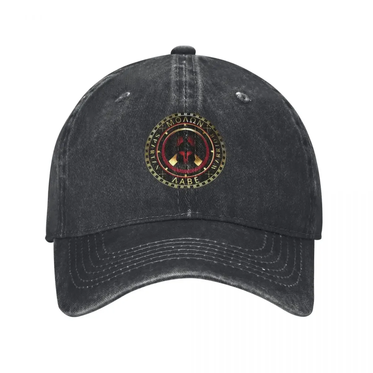 Molon Labe Spartan Helmet Greek Key Black Gold Red Baseball Cap tea Hat Vintage birthday Hats For Men Women's