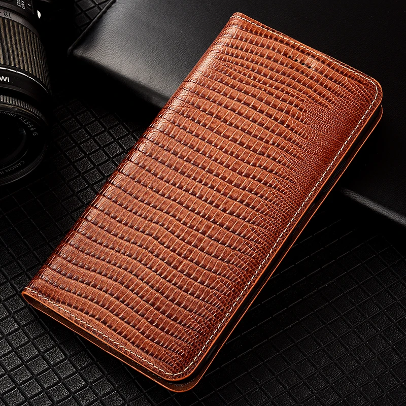 

For Apple iphone X XS XR 11 12 13 14 15 16 16e 17 Pro Max Plus Air Mini Retro Lizard Pattern Genuine Leather Flip Phone Case