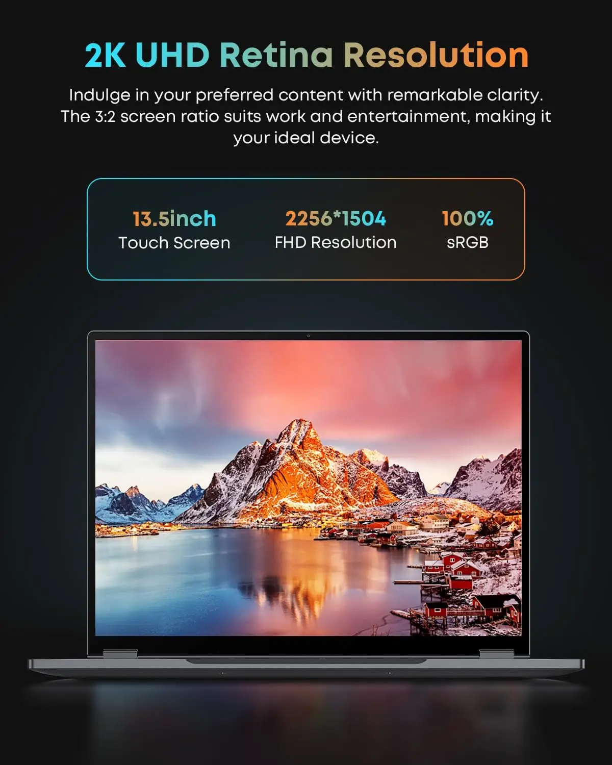 كمبيوتر محمول CHUWI FreeBook 2 في 1 مقاس 13.5 بوصة Intel N150 (حتى 3.6 جيجا هرتز) وذاكرة وصول عشوائي LPDDR5 سعة 16 جيجابايت SSD FHD 2520x1680 WiFi 6 BT5.2 Windows 11 #3