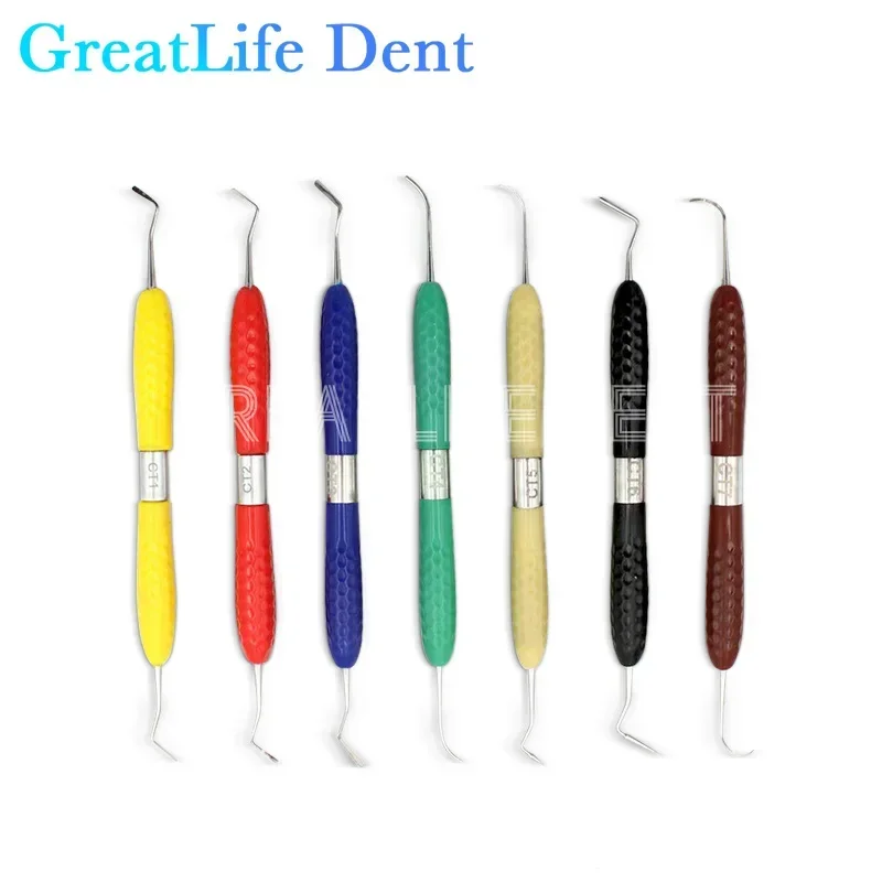 

7PC Dental Resin Filled Repair Equipment Filler Aesthetic Restoration Kit Can Autoclavable Silicone Handle For Resin Knife