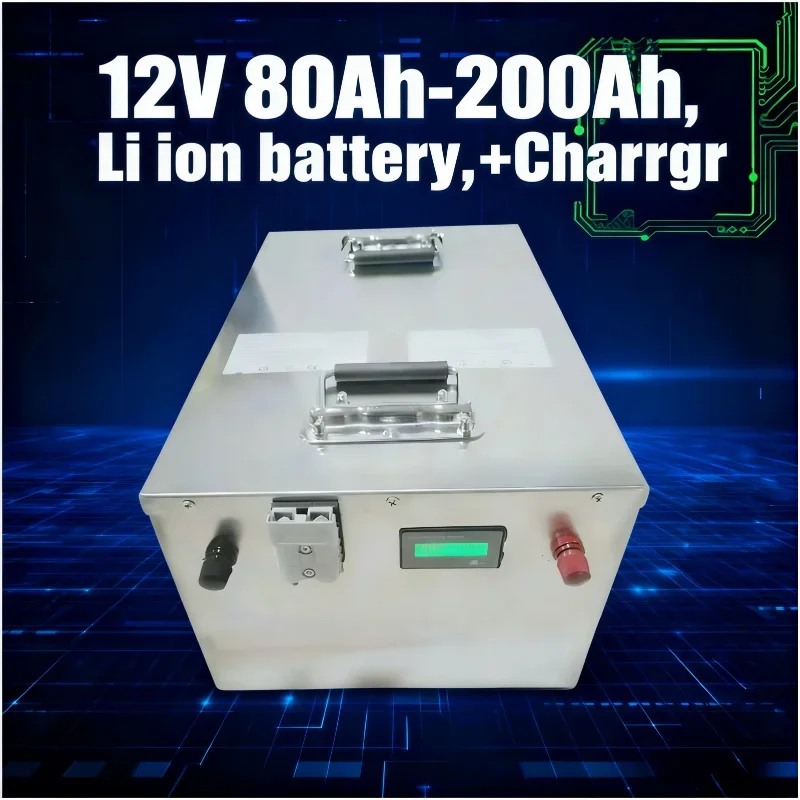 

Литиевая батарея 12 В, литий-ионный аккумулятор 80–200 Ач для инвертора солнечной панели мощностью 1 кВт, 2 кВт, кемпинга, улицы, тележки для гольфа, автофургона, морской пехоты