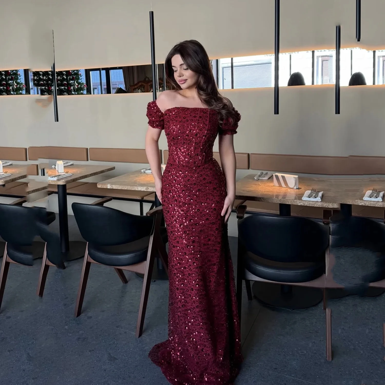 

Изысканное вечернее платье с блестящими жемчужинами, длинное, на заказ, для особых случаев, в стиле пастораль, унисекс, из джерси, ретро, в дубайском и саудовском арабском стиле, для выпускного вечера, индивидуальный пошив