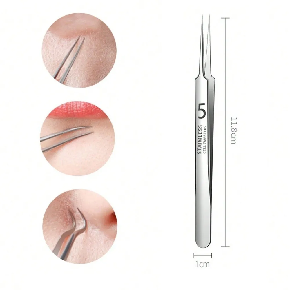 4/6pcs/set Stainless Steel Blackhead Needle Set Rose Gold Facial Skin Care Pore Cleanser Tool Sliver Blackhead Extractor Tool