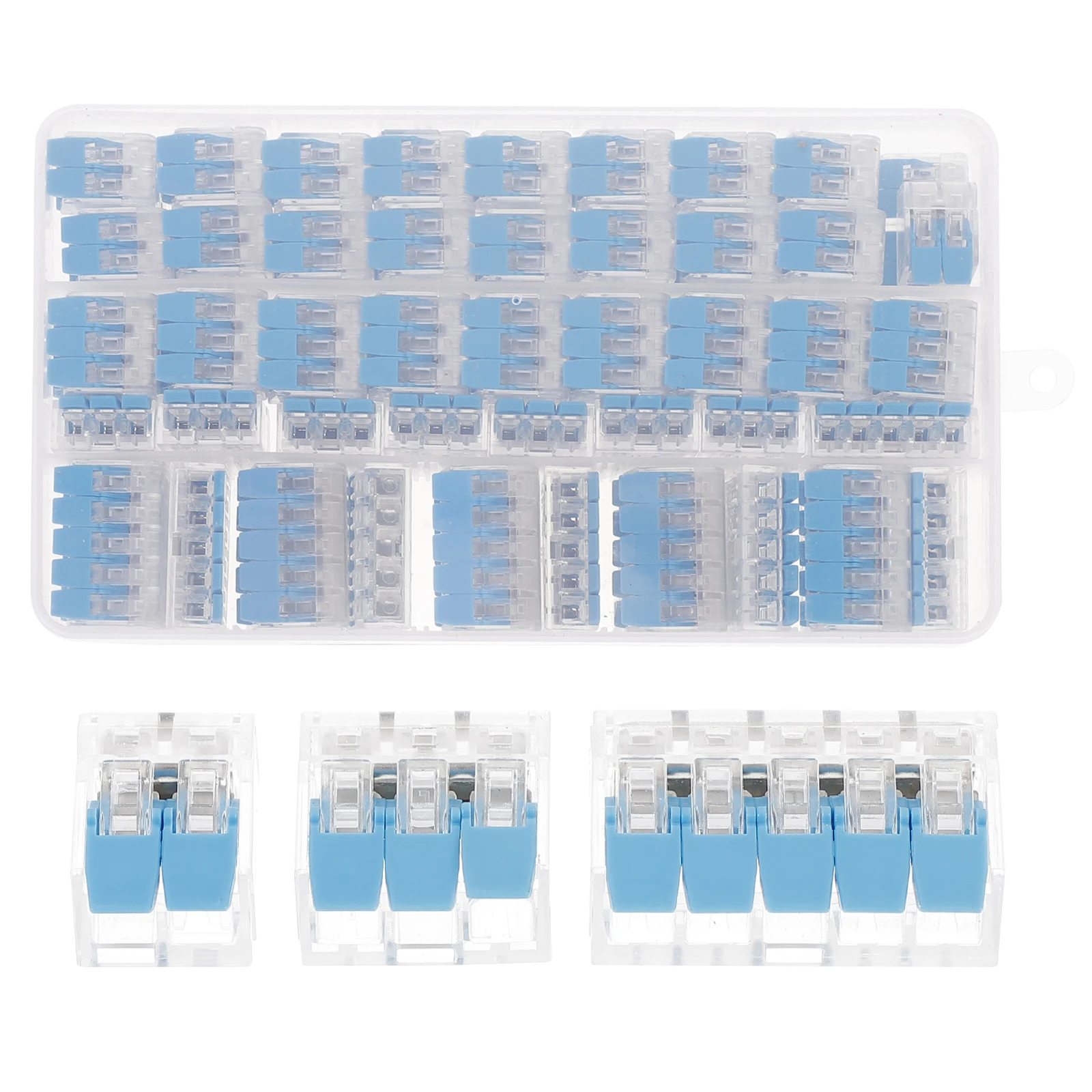 

75pcs Lever Connector Set Transparent Insulation Electrical Connectors Wire Splicing Kit Wire Connector Assortment For Lighting