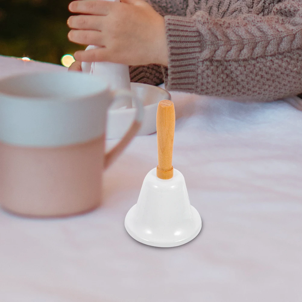 

3pcs Hand Bell Loud Metal Dinner Bell For Classroom Wedding Reception Desk Service Iron Ringer Wooden Handle Table