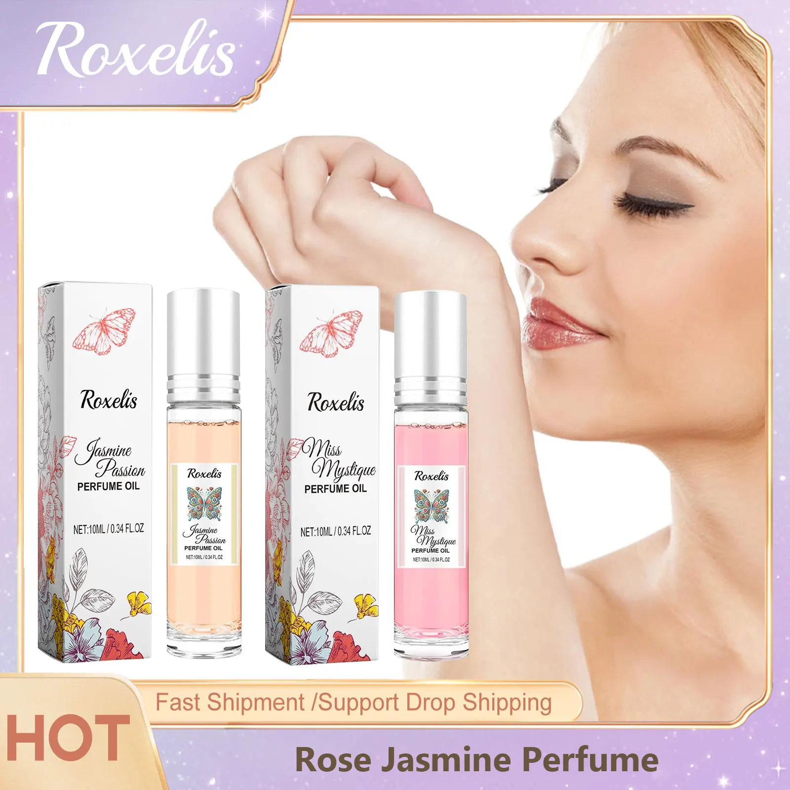 

Pheromone Roller Perfume Jasmine Floral Scent Lasting Rose Fragrance Dating Fresh Love Attracts the Opposite Sex Elegant Perfume