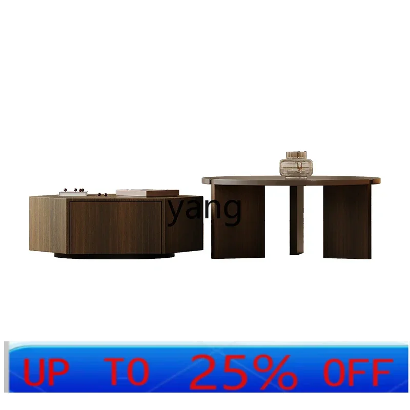 

LH minimalist coffee table round living room household small apartment designer high sense creative coffee table combination