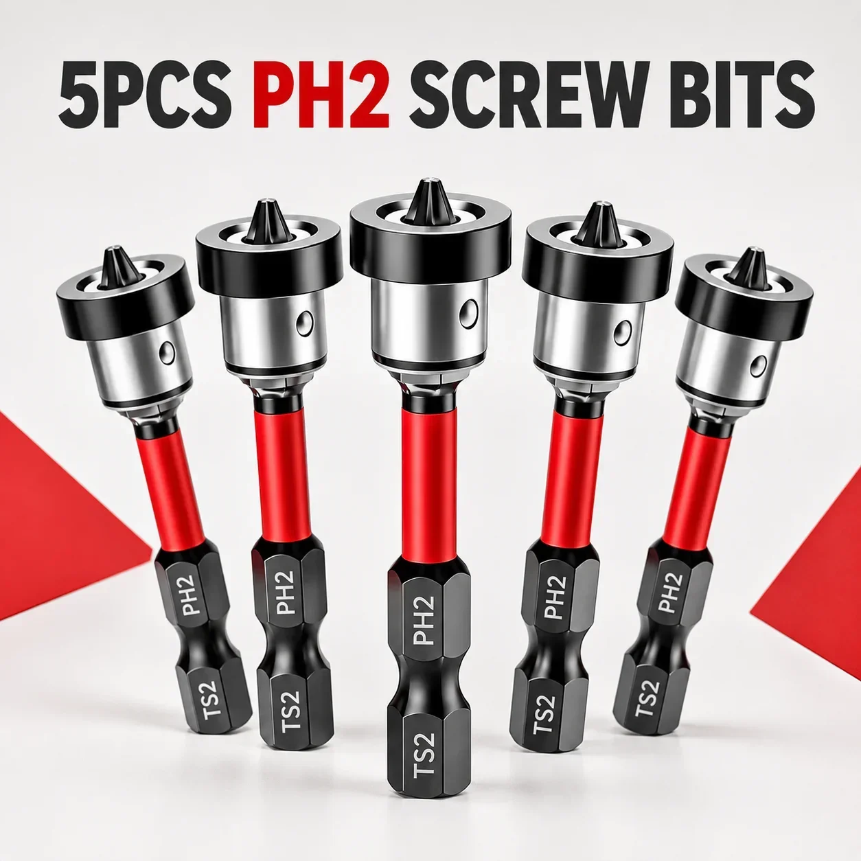 5pcs Magnetic Screwdriver Bit Setter, PH2 Positioning Bits, 1/4