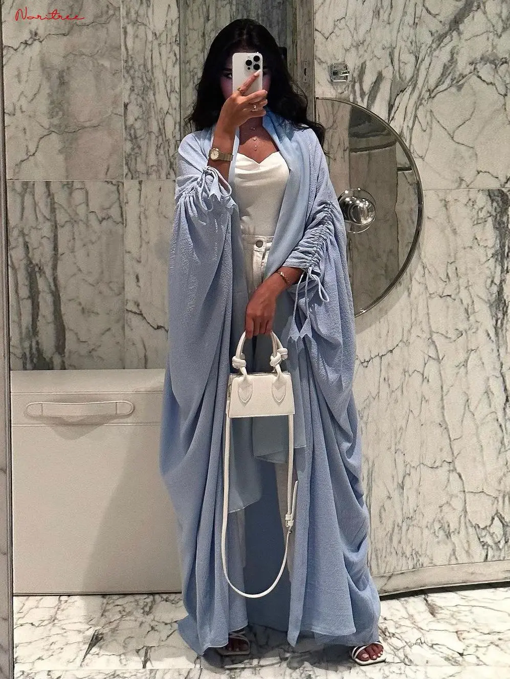 Summer Fashion Oversized Abaya Djellaba Muslim Dress Dubai Full Length Bat Sleeved Abaya Dubai Scarf Muslim Islam Robe WY1698