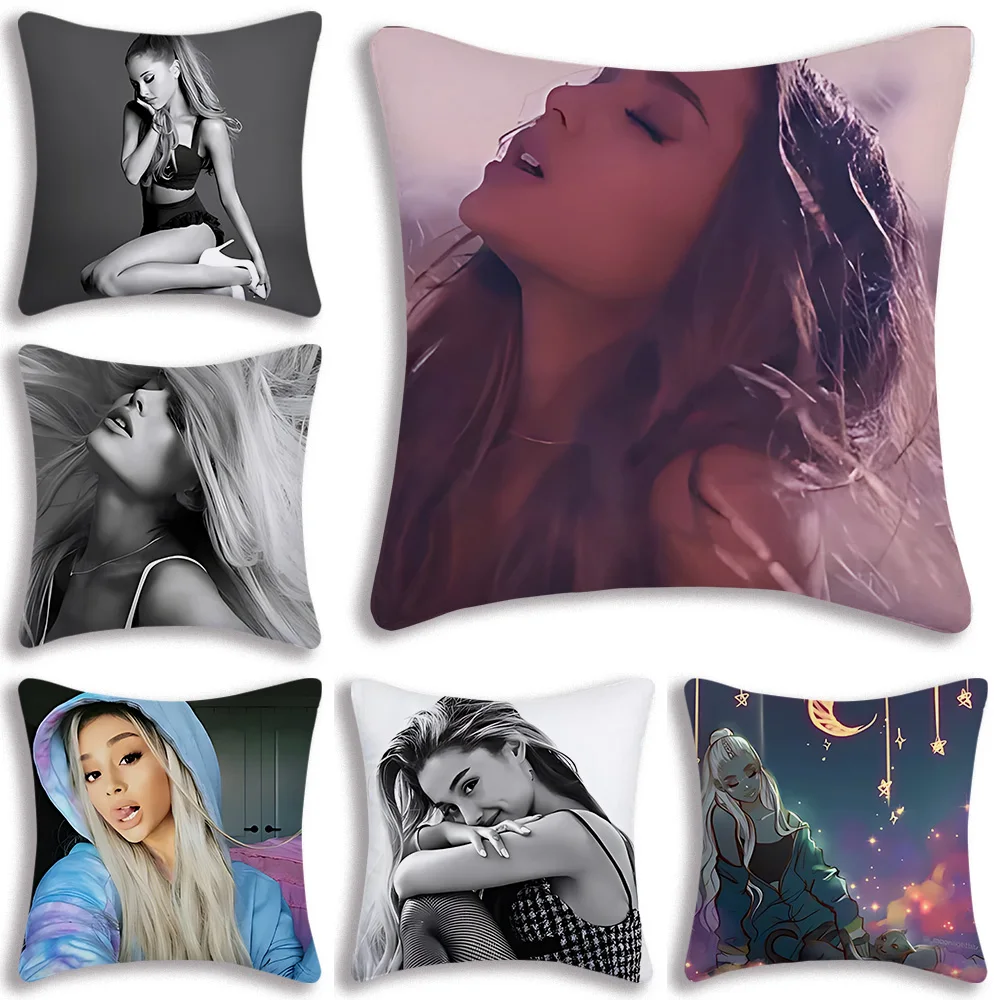 A-Ariana Grands Pillow Covers Cartoon Sofa Decorative Home Double-sided Printing Short Plush Cute Cushion Cover