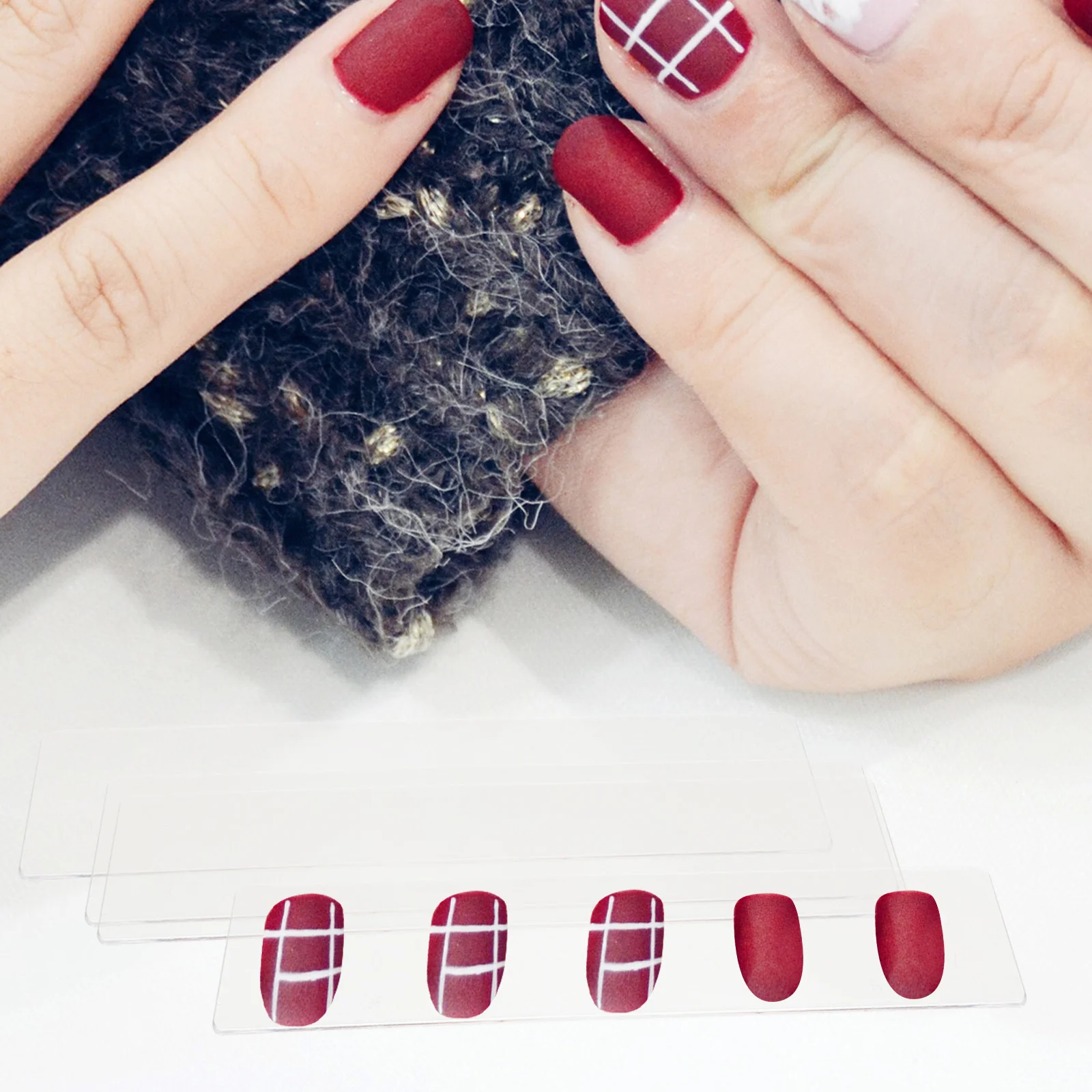 

150 Pcs Display Bar Transparent Nail Plate Tools Board Rack Strips Manicure Boards Nails