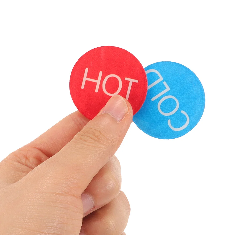 20pcs Cold Hot Water Labels Acrylic Sticker Signs For Bathroom Faucet Temperature Indicator Safety Decal Hotel Restaurant Shower