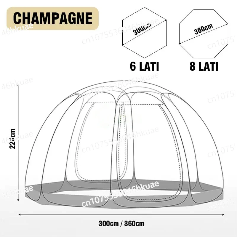 Waterproof 4-8 Person Transparent Mushroom Tent For Wild Trips Hiking Survival Outdoor Transparent Dome Tent Camping Tent