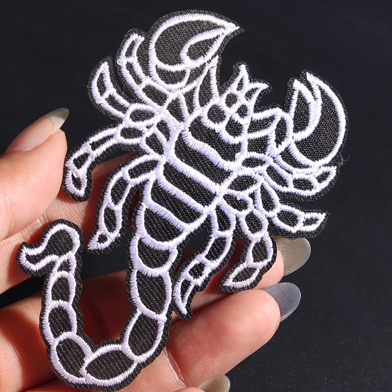 Punk Black Scorpion Size: toppe per ricamo Patch 9*6.5CM per abbigliamento Animal Iron On Patch On Clothes Sticker