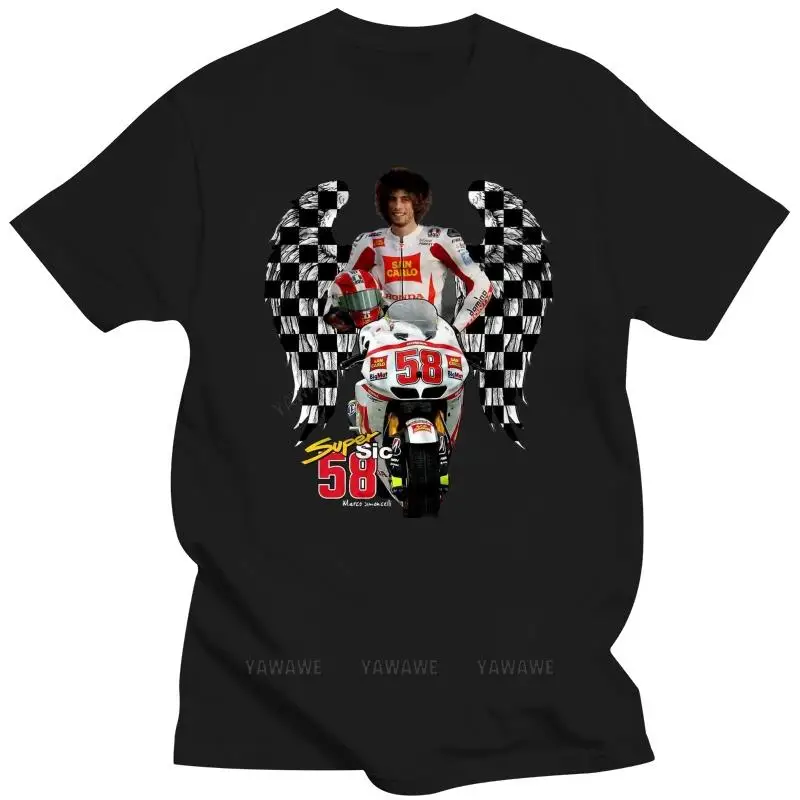 New arrived tshirt men\'s black tops Men T Shirt  Super Sic 58 Marco Simoncelli  Women t-shirt humor t shirt vintage short sleeve