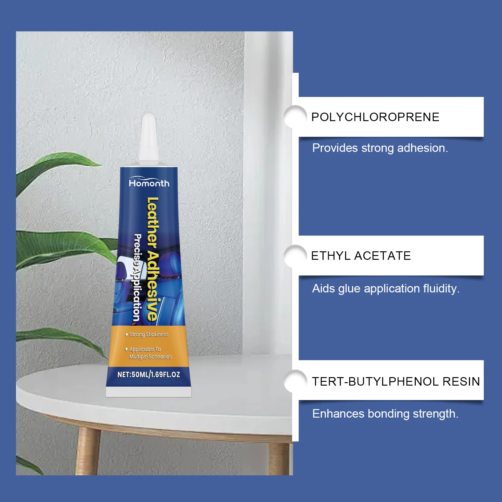 Auto-Innenraum-Leder-Reparaturkleber, stark, für Autositze, Lenkrad, Sofa und Möbel, schnell trocknend, flexible Bindung – Detail 3