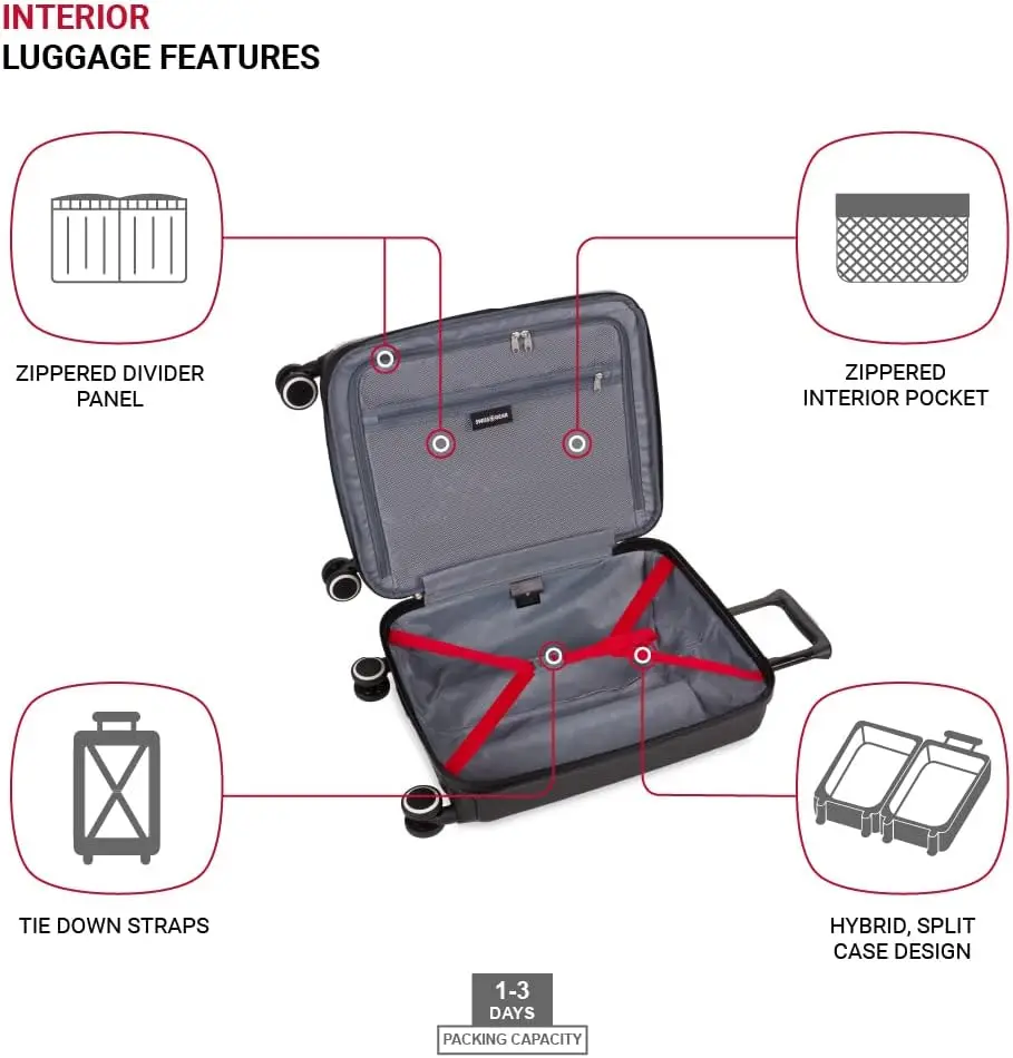 Duet Expandable Luggage, Hard Shell Carry-On Luggage with Spinner Wheels