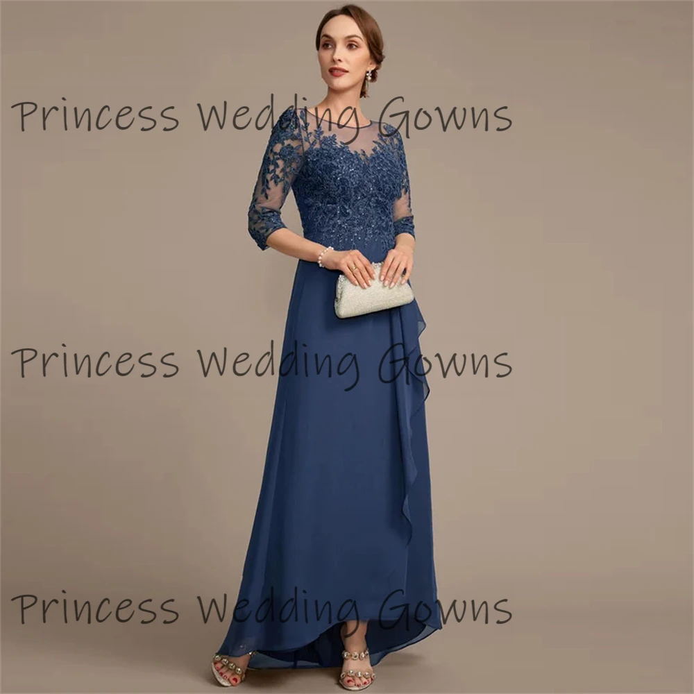 Vestido de encaje personalizado para mujer, vestido elegante de alta calidad para madre de la novia, apliques con cuentas y lentejuelas, vestido decorativo elegante