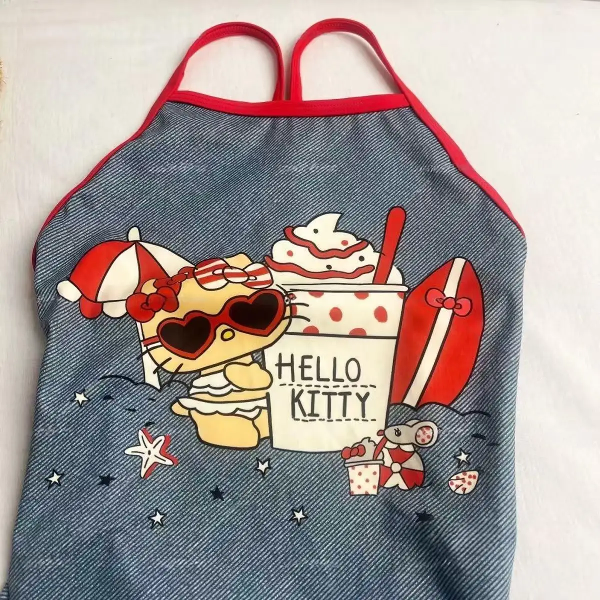 Hello Kittys Sanrios Swimsuit Creative Cartoon Sweet Bikini Single Layer Sports Pool Party Student Cute Kawaii Hot Holiday Gift view 3