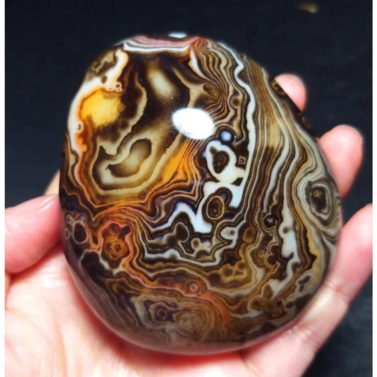Natural Banded Agate Mountain Gem, Polished Tumbled, Loose Gemstone, Terrarium Decor, Crystal Collection, Table Display