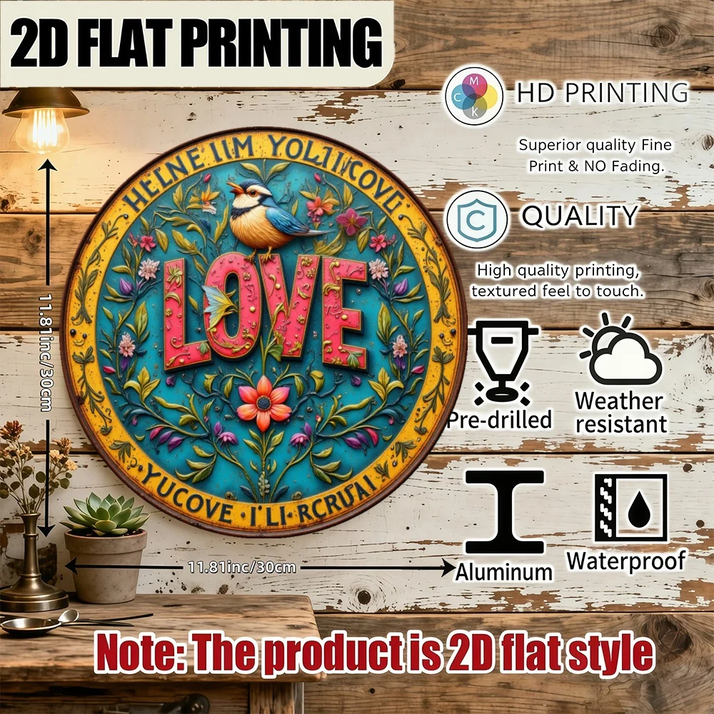 2D Round Wall Art Sign 11.81