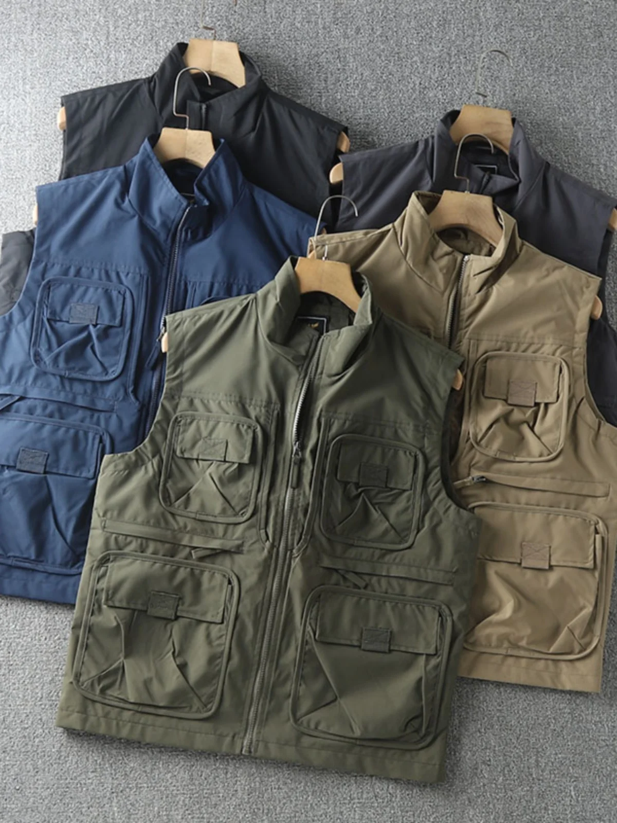 

Water-Resistant Outdoor Fiing Vest American Hardman Sle Casual Multi-ket Men's Spring Autumn Workwear Jaet