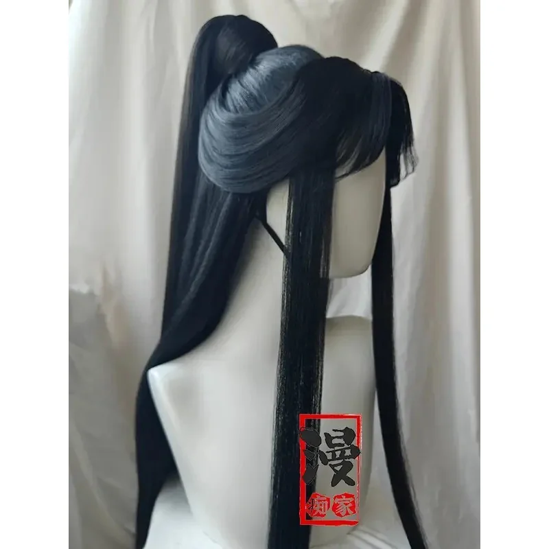 

Парик в стиле Lan Wangji Grandmaster Of Demonic Cultivation MDZS Wei Wuxian, черный длинный хвост, прическа, парики по индивидуальному заказу, реквизит; 3 дюйма