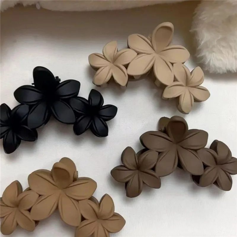 Flower Hair Clip Female Vintage Temperament Versatile Plate Hair Clip Headdress Frosted Shark Clip Grab Clip Hair Accessori