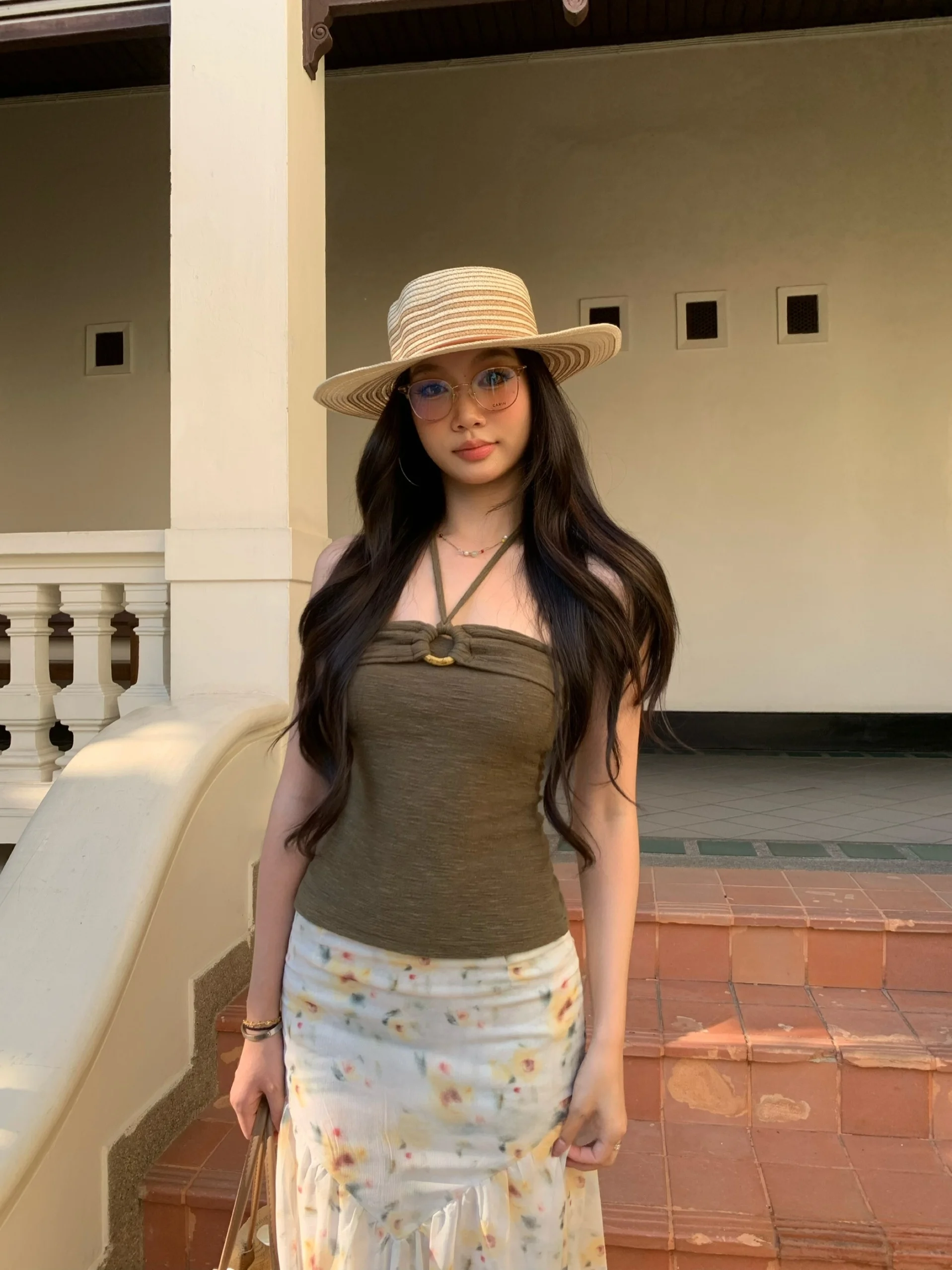 

Женский летний укороченный топ-майка Fortunee Bamboo Node Circle с круглым вырезом и бретельками, облегающая базовая модель, цветной