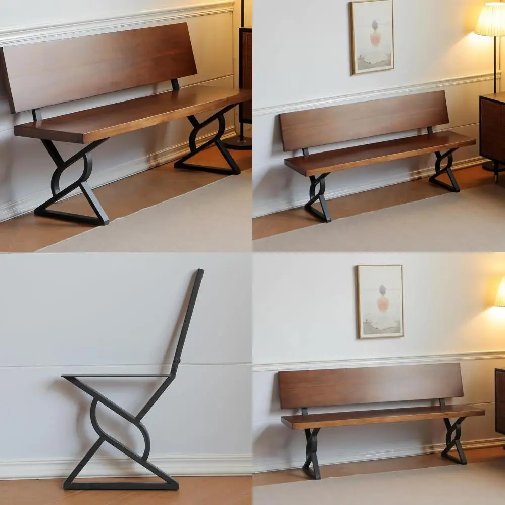 

Набор из 2 металлических ножек стула для проектов DIY — 16-дюймовое треугольное основание с кронштейном для спинки, идеально подходит для столешниц из мясного блока