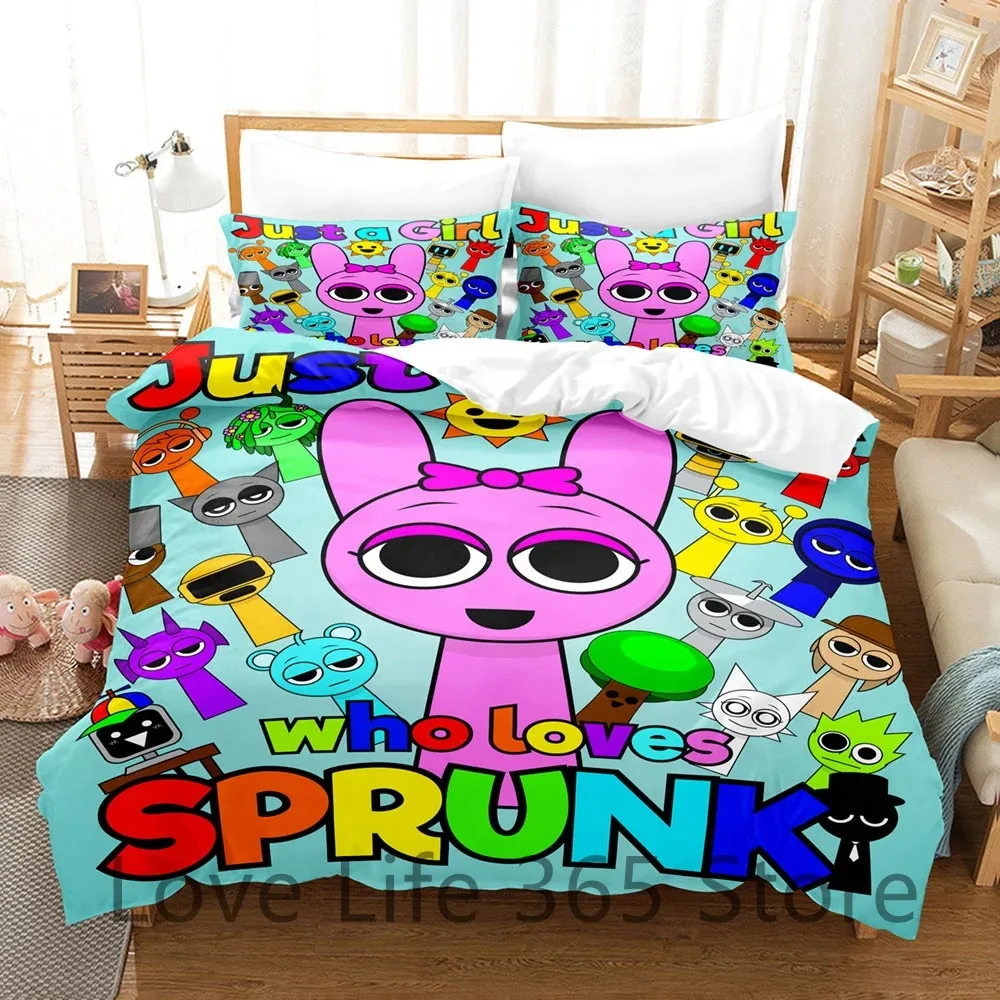 Game Sprunki Bedding Sets For Boys Girls New 3d Printed Bed Cover Comforter Duvet Cover Pillow Case Bedroom Decoration