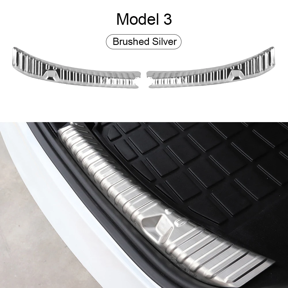 Rear Bumper Guard For Tesla Model Y (2021-2025) | ABS 3D Carbon Fiber Trunk Protector | Scratch Prevention