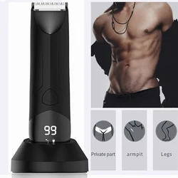 Electric Body Shaver Manscaper Pubic Hair Trimmer for Men Balls Women Bikini Trimmer Hair Remover Privates Part Grooming Clipper