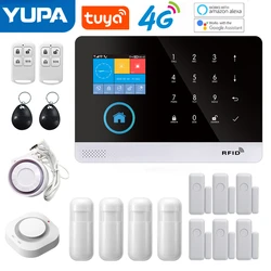 4G Wireless Home Security Alarm System WiFi Door Window Sensor With Smart Life Tuya App Alarm Works With Google Assistant Alexa