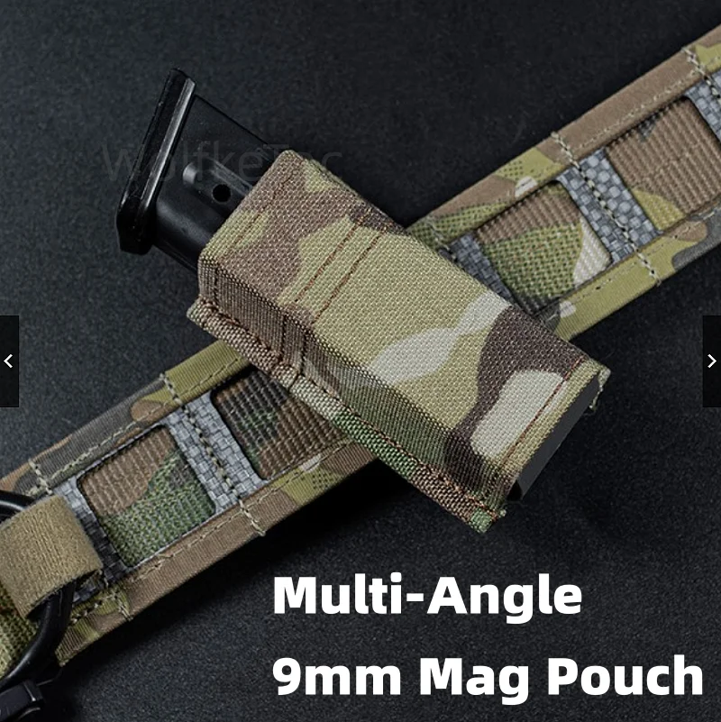 

FAST Multi-Angle 9mm Single Mag Pouch Adjustable Right&Left Hand Molle Tactical Airsoft Pistol Accessory for Glock 17 19 Handgun