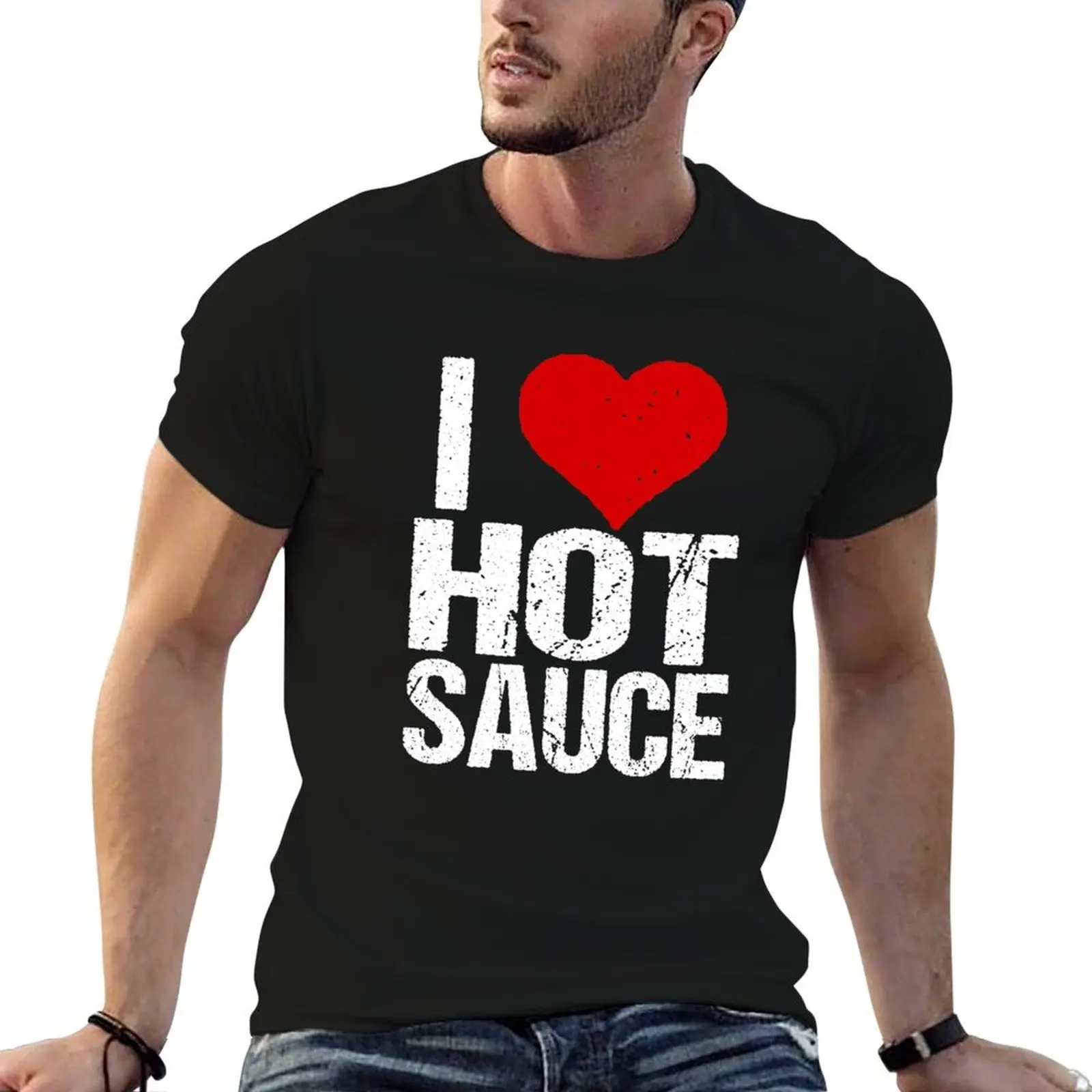 I Love Hot Sauce T-Shirt basketball graphic tees kawaii clothes tshirts for men