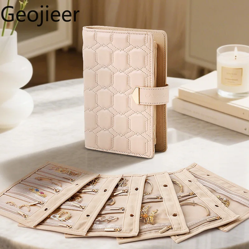 

Портативный дорожный альбом для украшений с несколькими отделениями, прозрачная книга-органайзер для серег и браслетов, не спутывающаяся в себе переплетающаяся папка-футляр для ювелирных изделий