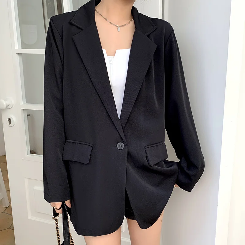 

Blazers Women BF Style Tender Chic Feminine Solid Leisure Baggy Ins High Street Hipster Korean Version Stylish Outwear Cozy New