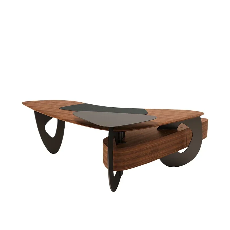 

Designer Large Apartment Study Desk Taiyu Veneer Boss Table And Chair Furniture High-end Customization
