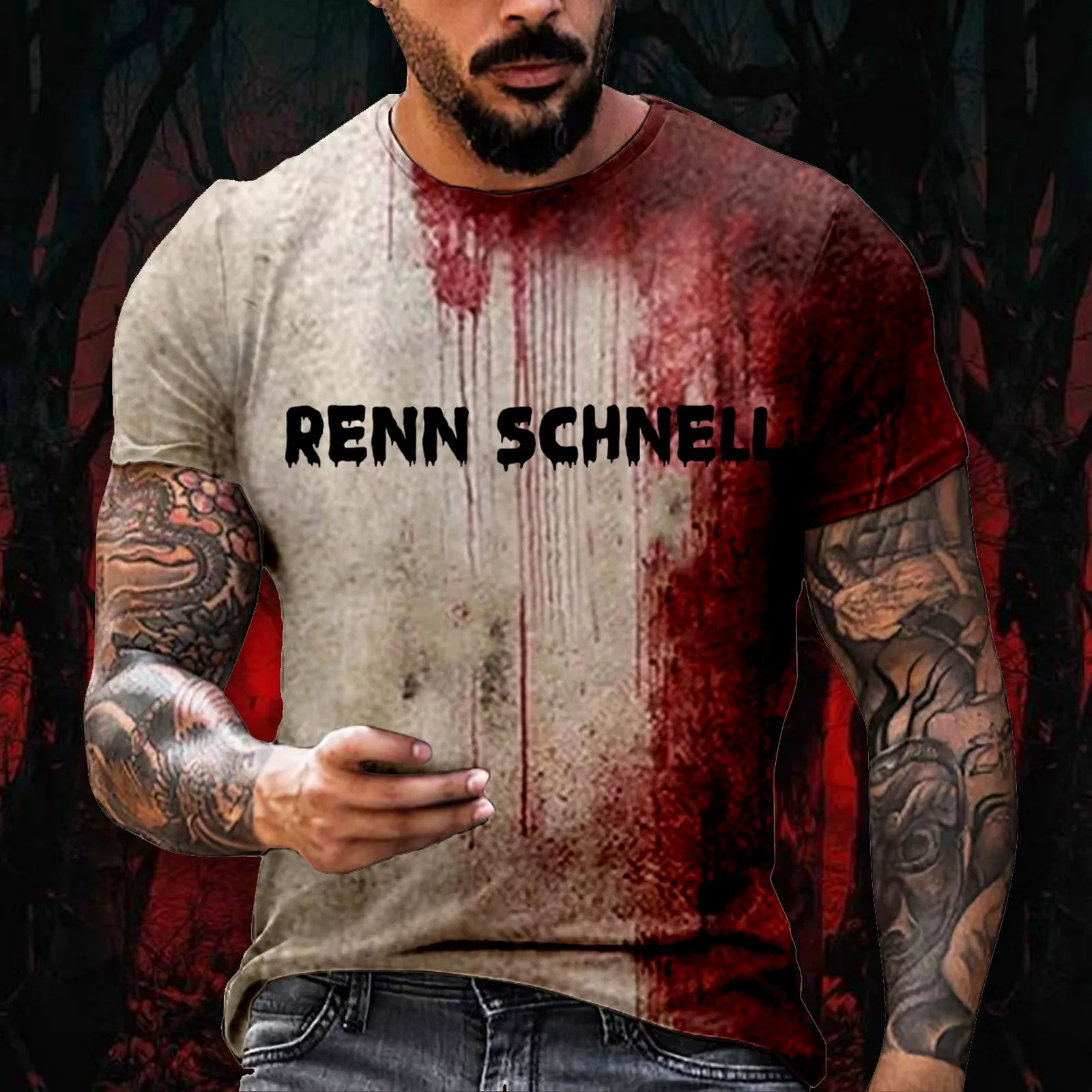 Men'S Halloween T-Shirt Blood 3d Print Outdoor Street Short Sleeve Print Clothing Apparel Sports Designer Casual 2024 Tee Shirts