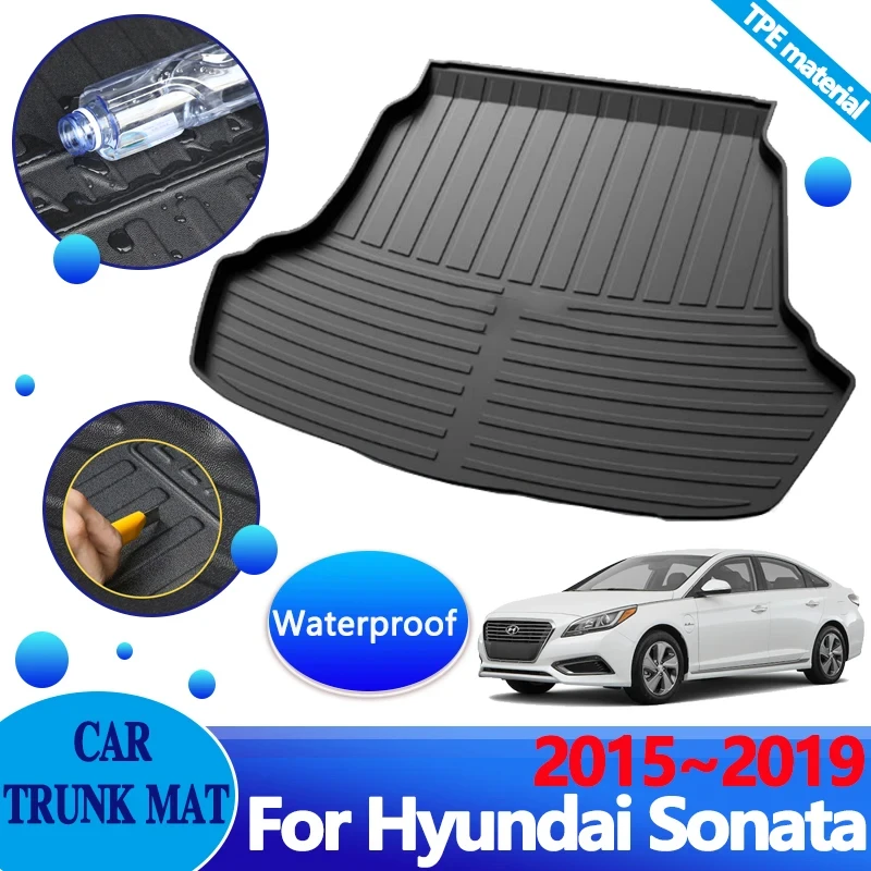 

For Hyundai Sonata Accessories LF 2015~2019 Car Trunk Mat Anti-scratch Liner Waterproof Carpet Protector TPE Cushion Storage Pad