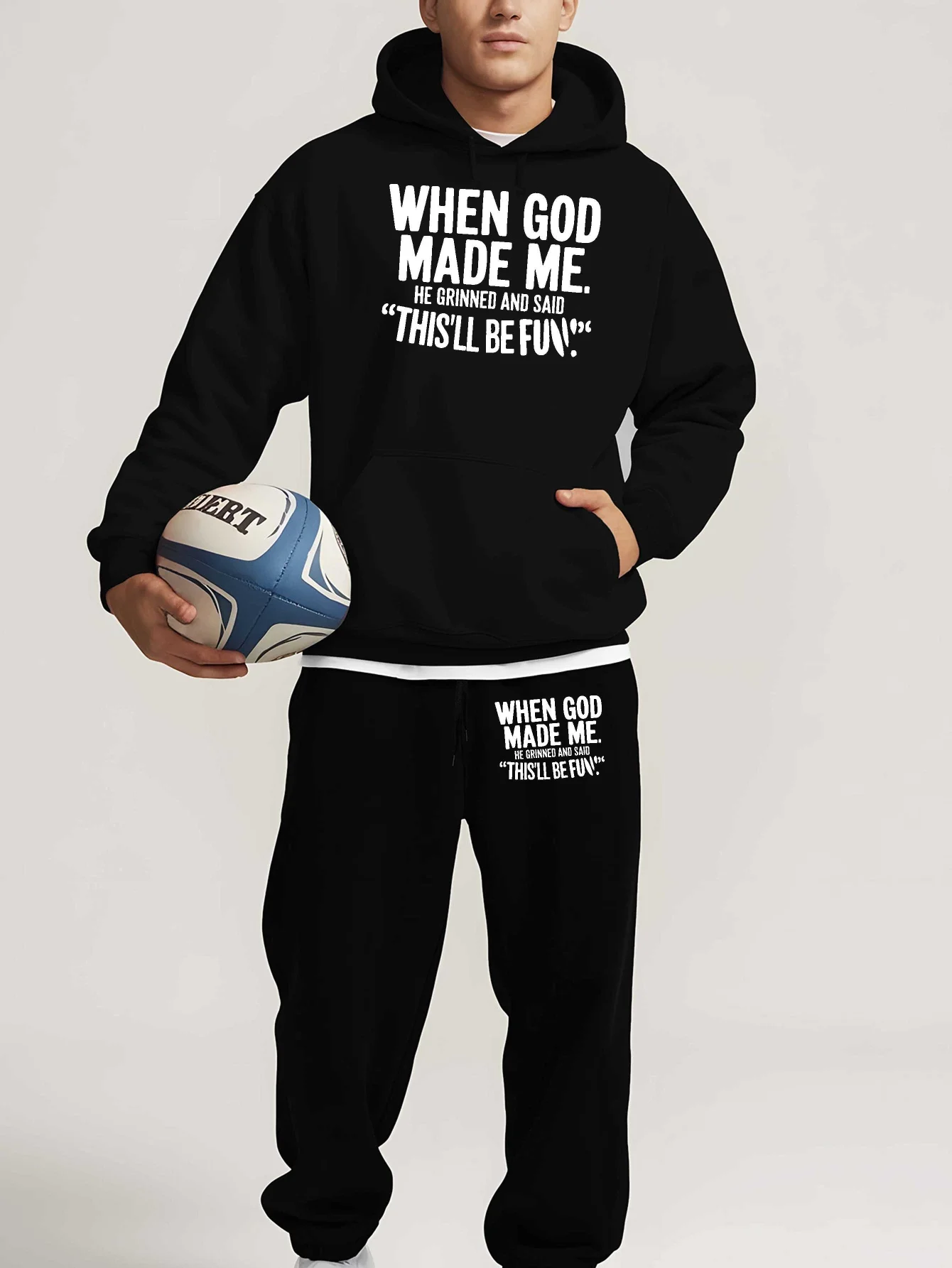 2026 Men's Printed Hoodie Pants Set Autumn/Winter Men's and Women's Retro Set Fashion Casual Hip Hop High Quality Hoodie Suit