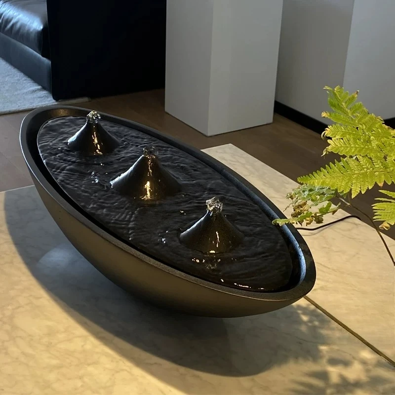 Fountain, flowing water ornament design, entrance, living room, clubhouse, courtyard, water drop water feature, simple